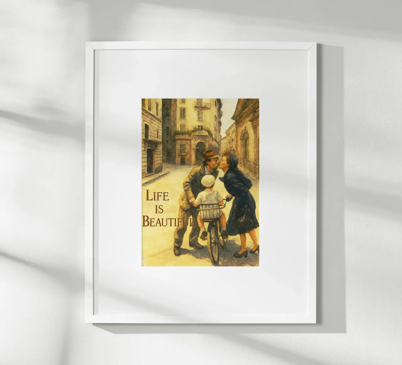 la vie est belle repeindre l'imagination poster avec cadre en bois de SIQAYA