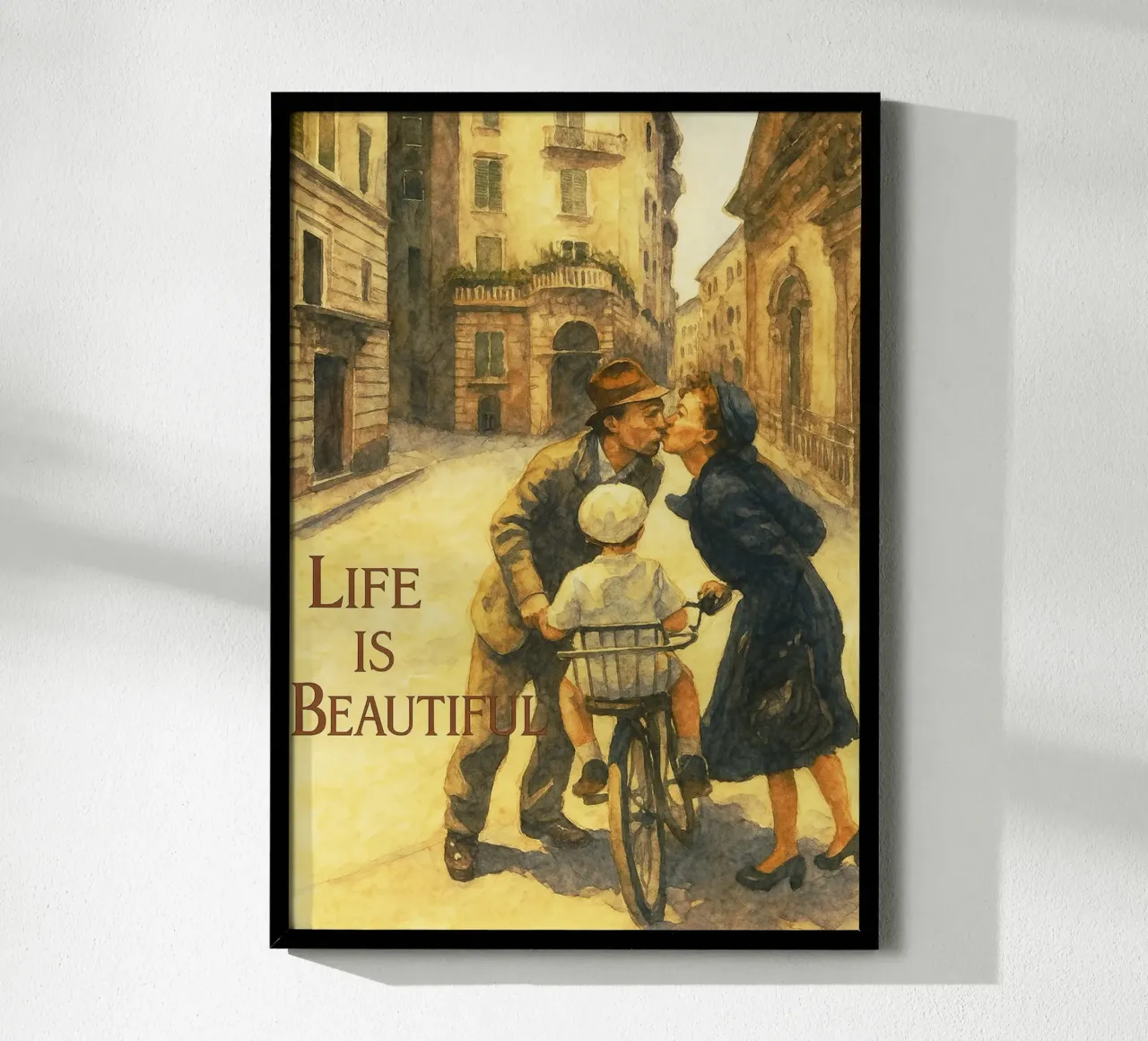 la vie est belle repeindre l'imagination poster avec cadre en bois de SIQAYA