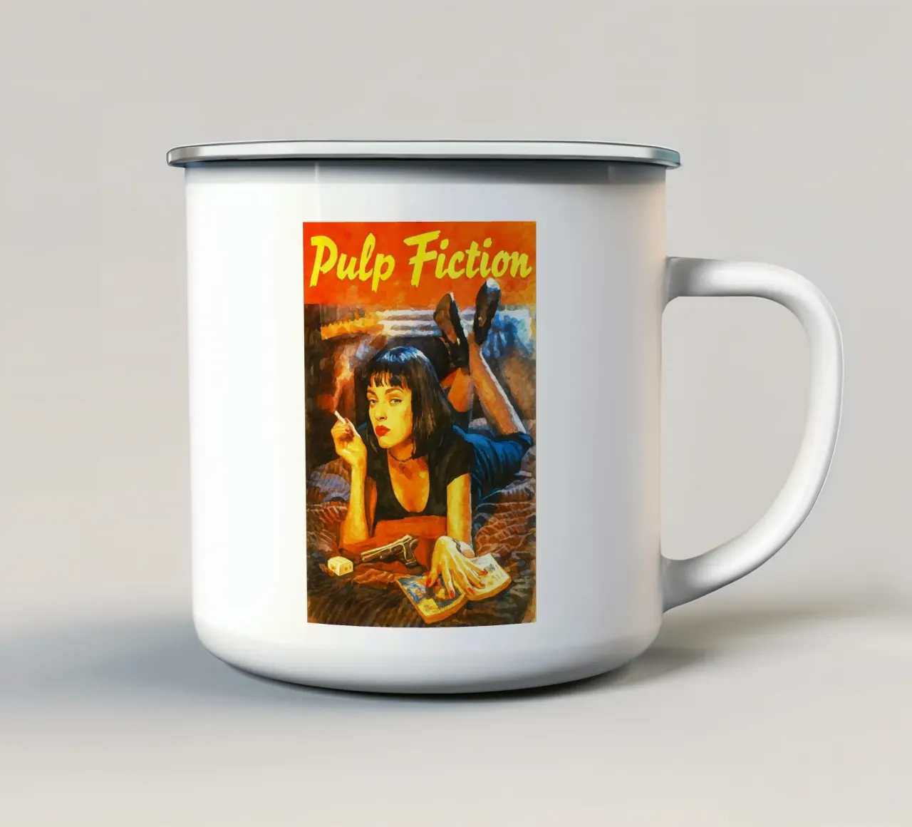 pulp fiction ridipingere l'immaginazione tazza in smalto da SIQAYA