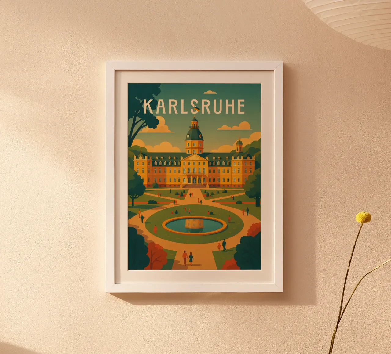 Poster di viaggio di Karlsruhe - Palazzo e giardini barocchi poster da Wanderlust