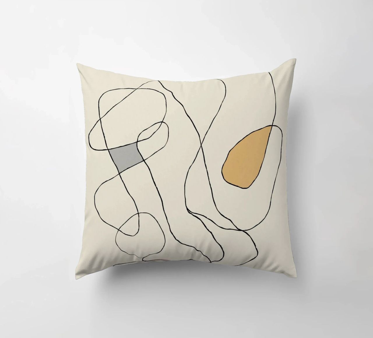 Minimal graceful line art abstract 23 cuscino da Little Dean