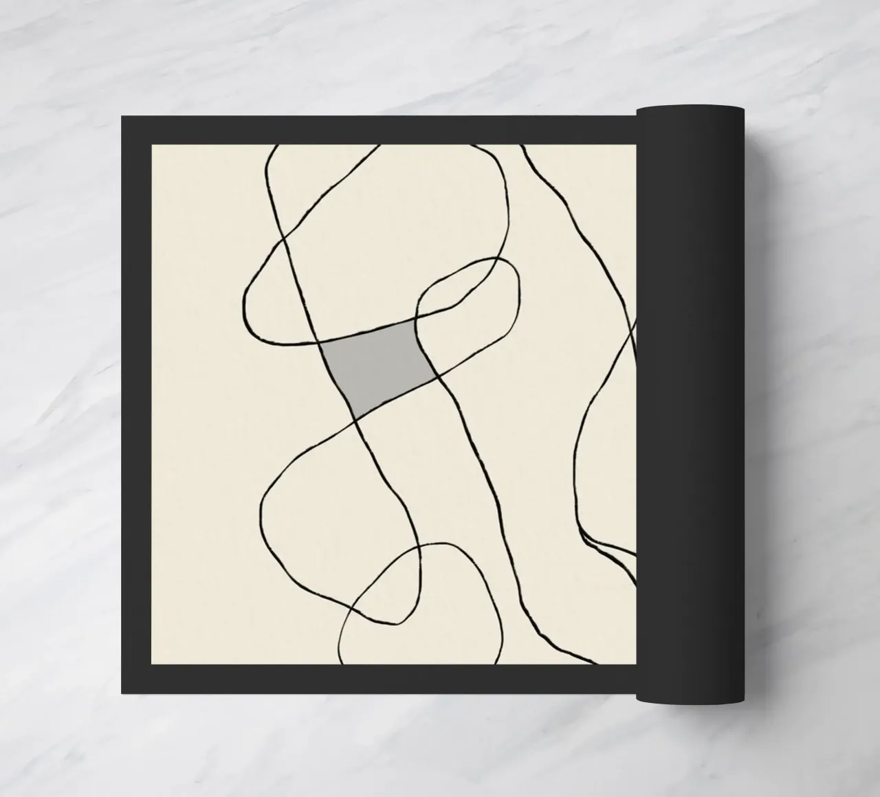 Arte lineal minimalista abstracto 23 felpudo de Little Dean