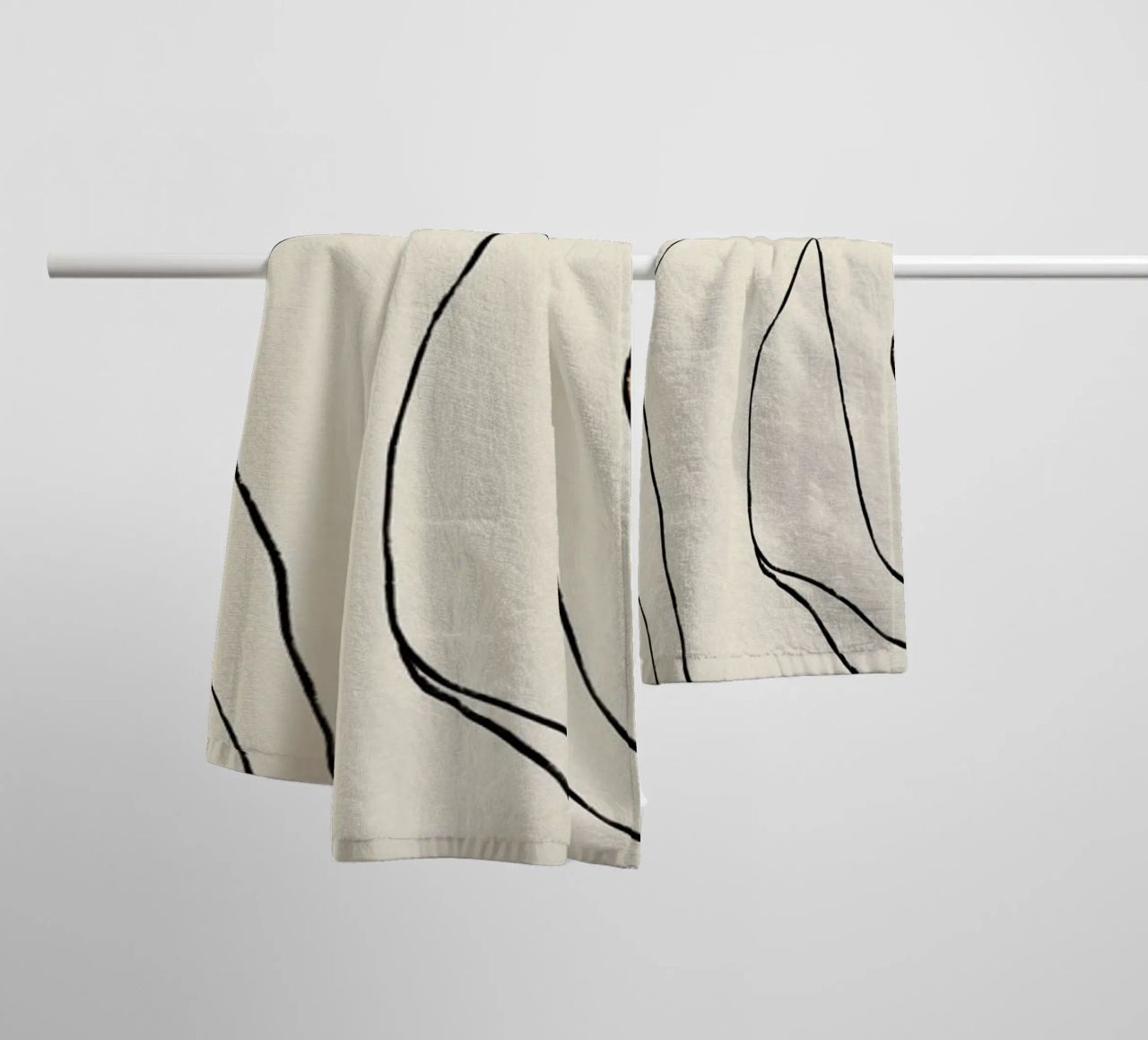 Minimal graceful line art abstract 23 asciugamano da bagno da Little Dean