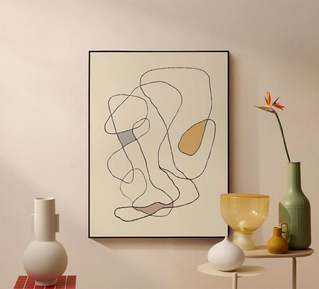 Minimal graceful line art abstract 23 plexiglass da Little Dean