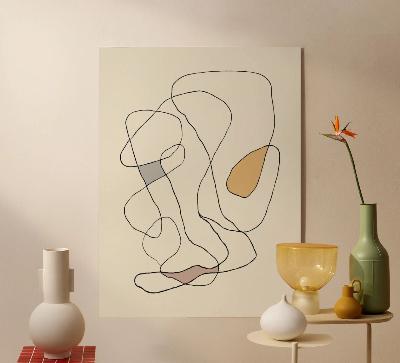 Minimal graceful line art abstract 23 plexiglass da Little Dean