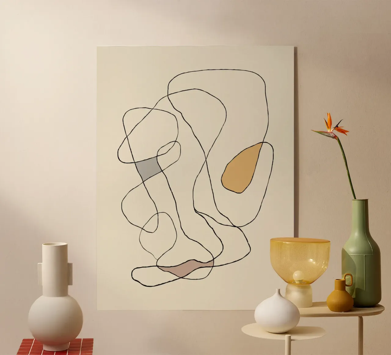 Minimal graceful line art abstract 23 plexiglass da Little Dean