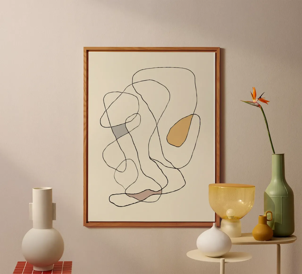 Minimal graceful line art abstract 23 alluminio dibond da Little Dean