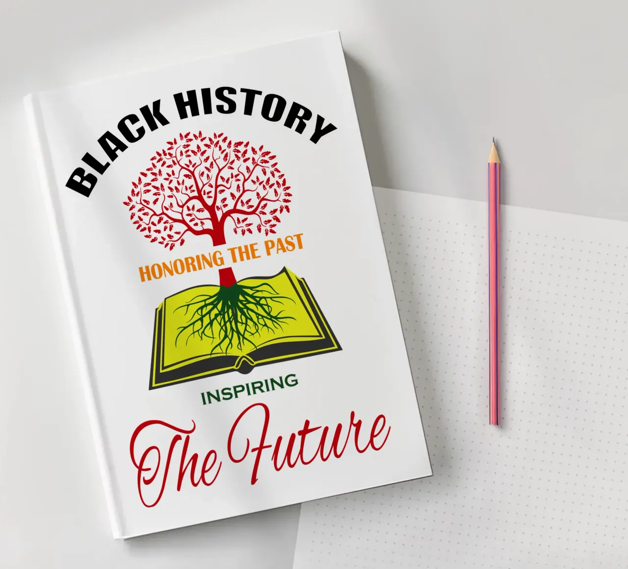black history honoring the past inspiring the future notebook by Peyek Island