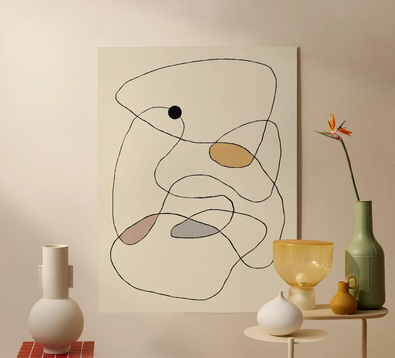 Minimal graceful line art abstract 22 plexiglass da Little Dean