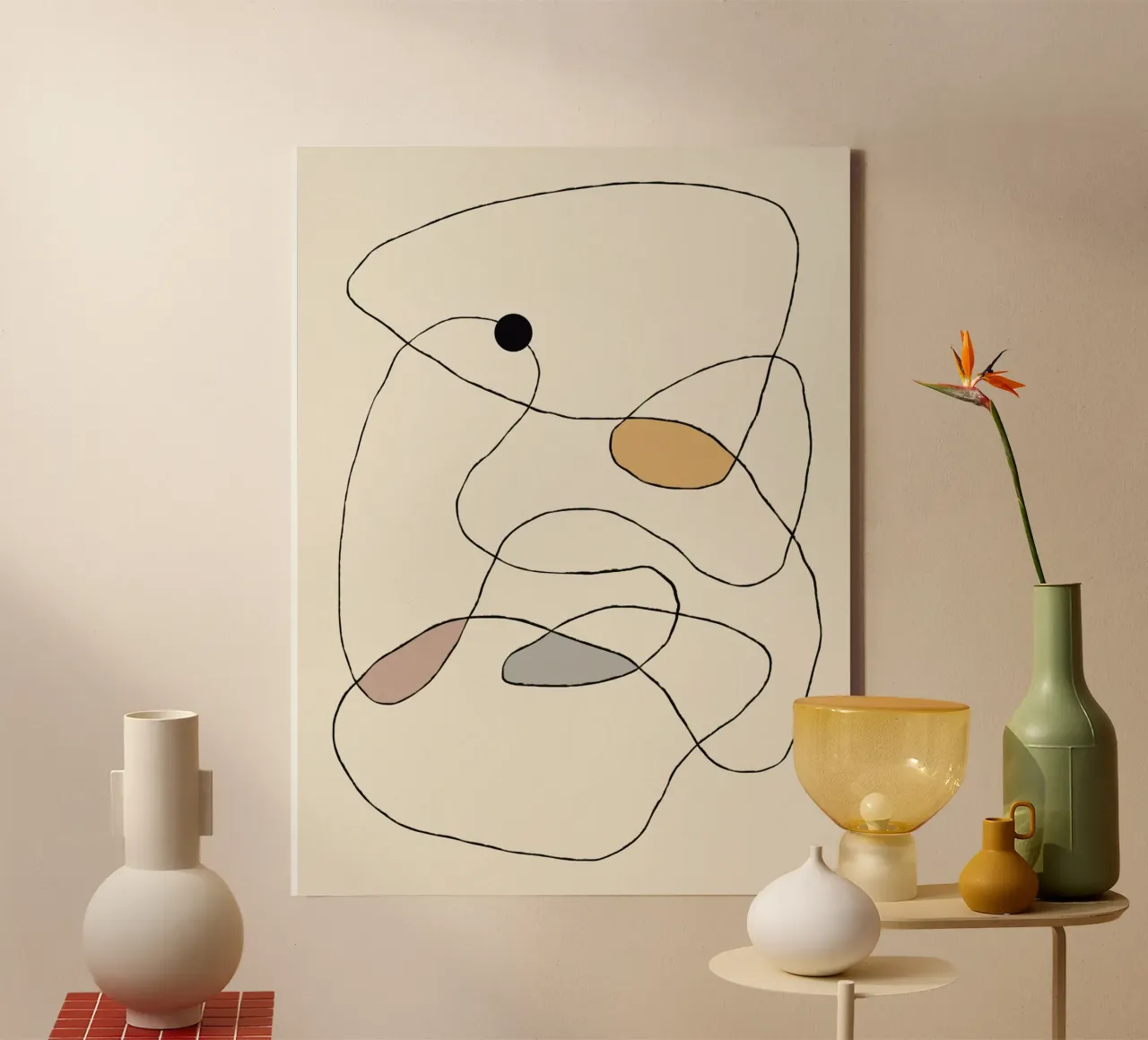 Minimal graceful line art abstract 22 canvas by Little Dean