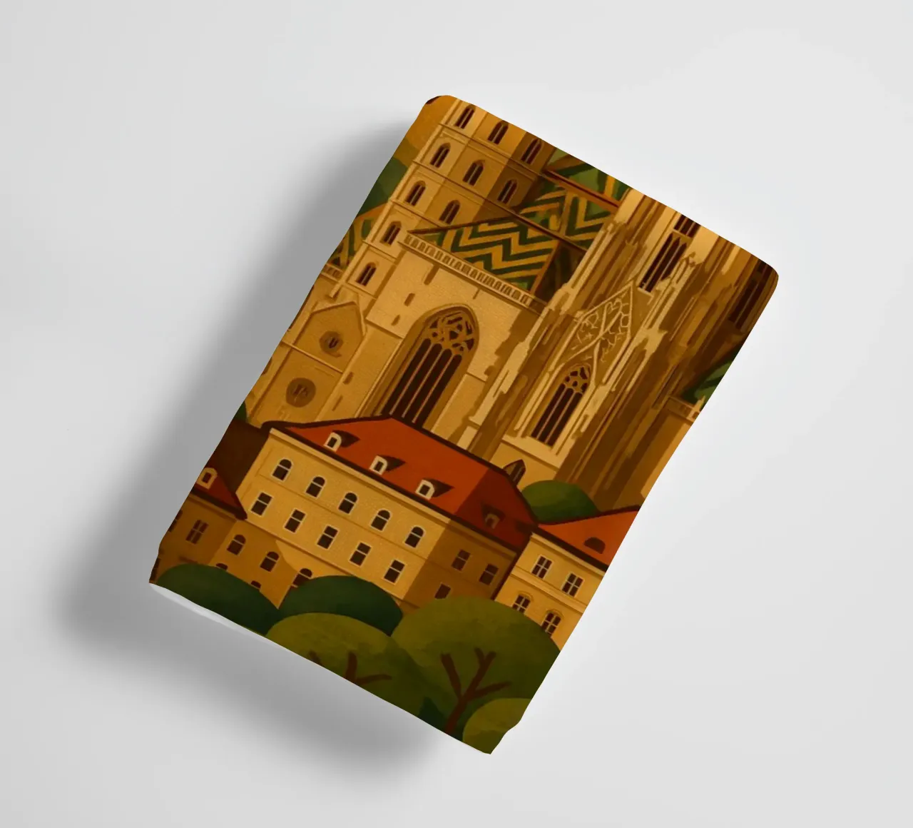 Wenen Reisposter Oostenrijk - Gotische Skyline & Historisch Gra badhanddoek van Wanderlust