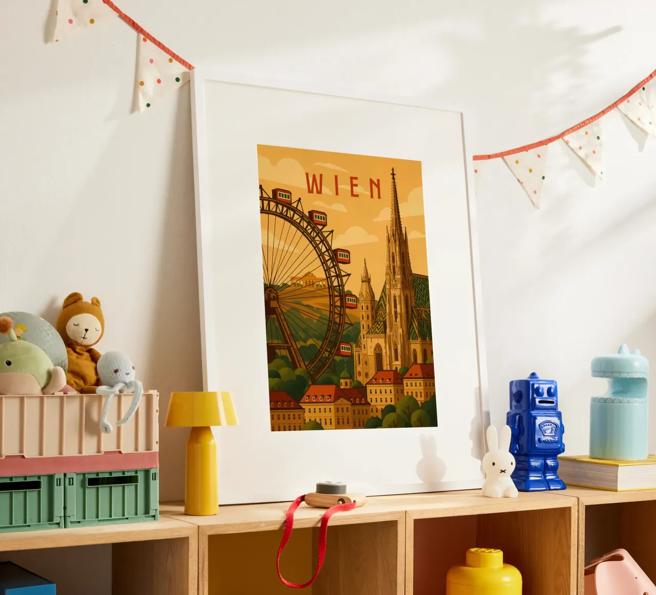 Wenen Reisposter Oostenrijk - Gotische Skyline & Historisch Gra hahnemühle van Wanderlust