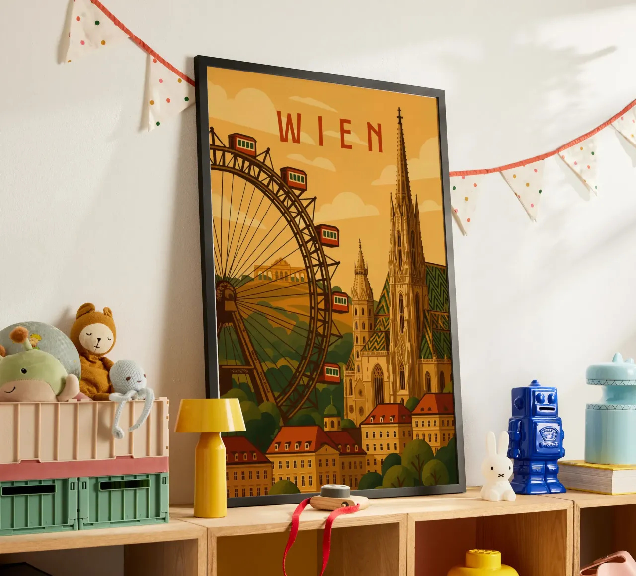 Wenen Reisposter Oostenrijk - Gotische Skyline & Historisch Gra hahnemühle van Wanderlust