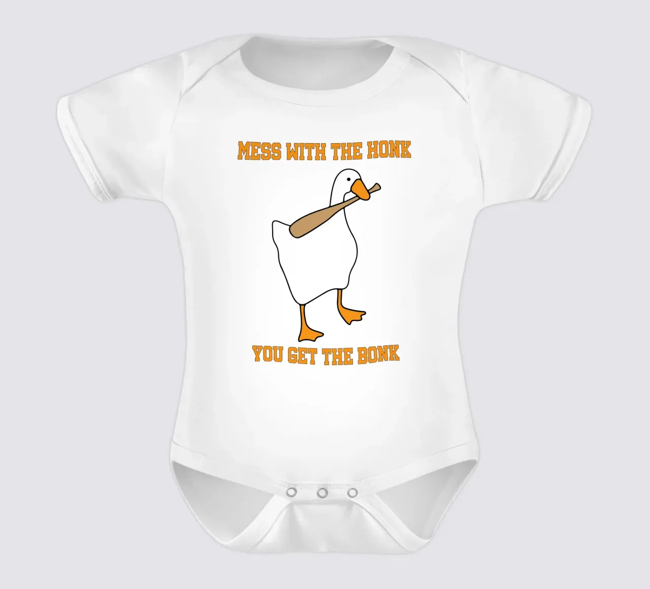 Mess With The Honk You Get The Bonk Goose Game Kurzarm Babybody von Peyek Island