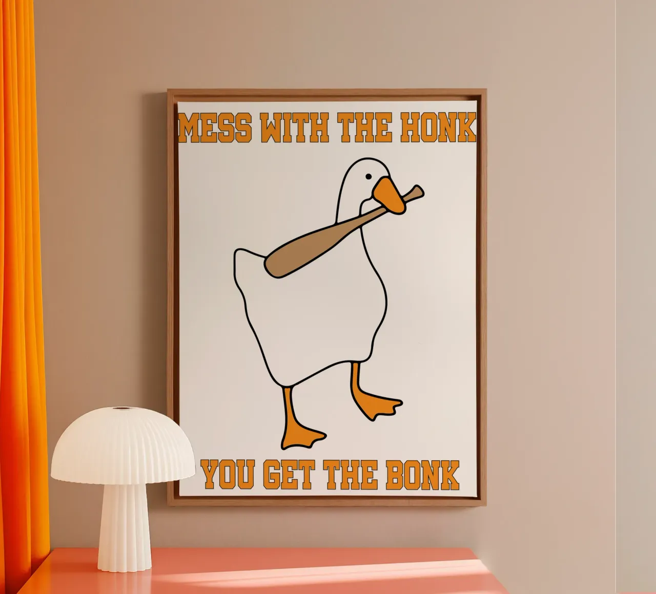 Mess With The Honk You Get The Bonk Goose Game canvas by Peyek Island