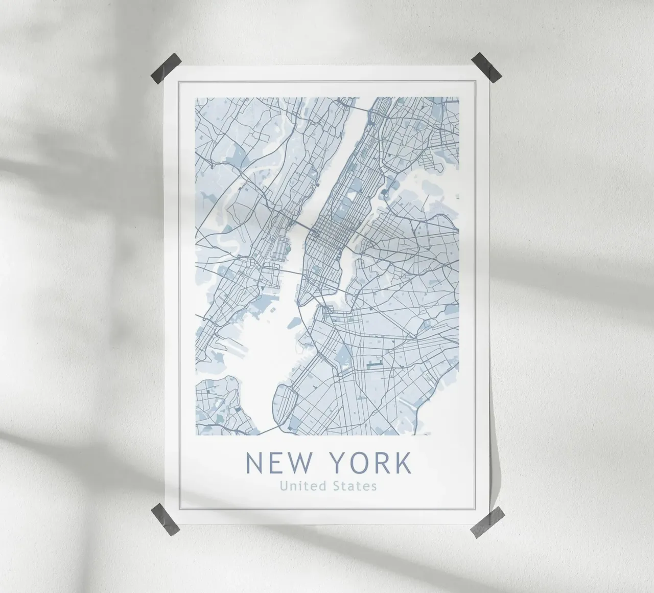 New York USA Maps carta hahnemühle da Trending Art Company