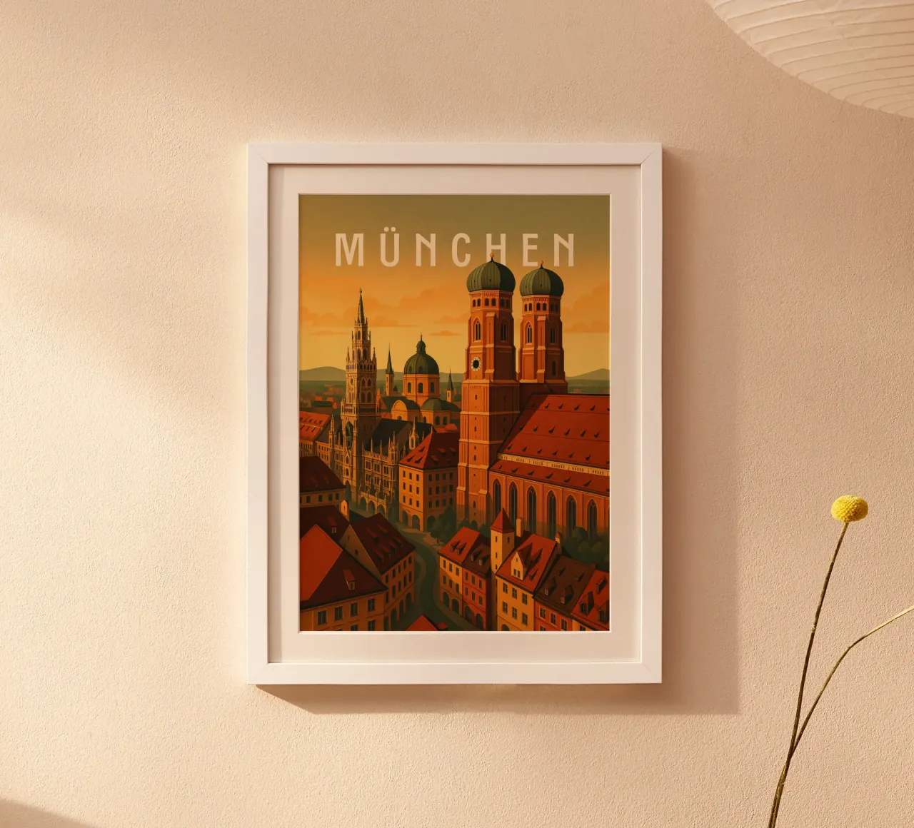 Poster di viaggio Monaco di Baviera Germania - Patrimonio e panorama bavarese poster con telaio in alluminio da Wanderlust