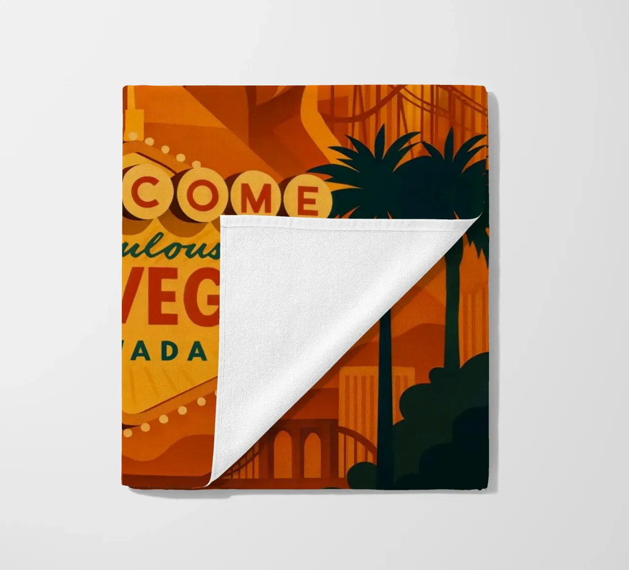Las Vegas Reisposter - Nachtleven & Iconische Stripverlichting strandhanddoek van Wanderlust