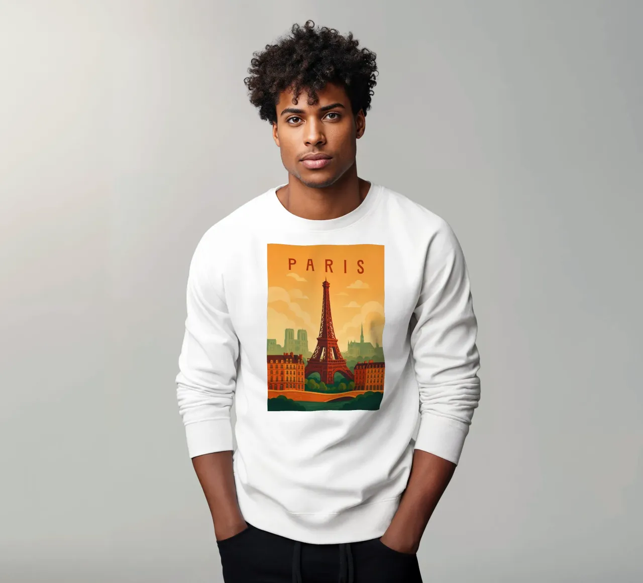 Paris Travel Poster Frankreich - Eiffelturm und romantische Seine Sweatshirt von Wanderlust