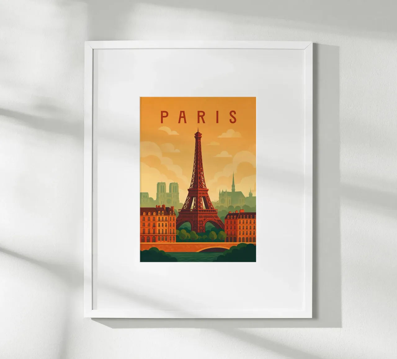 Poster di viaggio Parigi Francia - Torre Eiffel e Senna romantica poster da Wanderlust