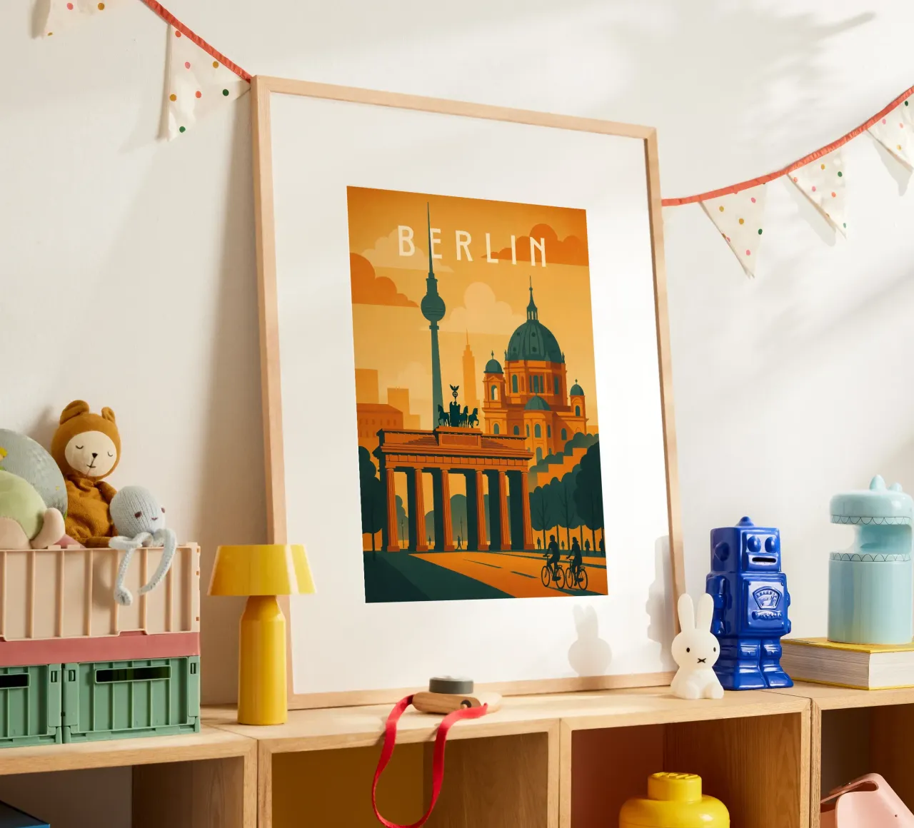 Berlin Travel Poster Germany – Historic Cityscape with Landm Poster von Wanderlust