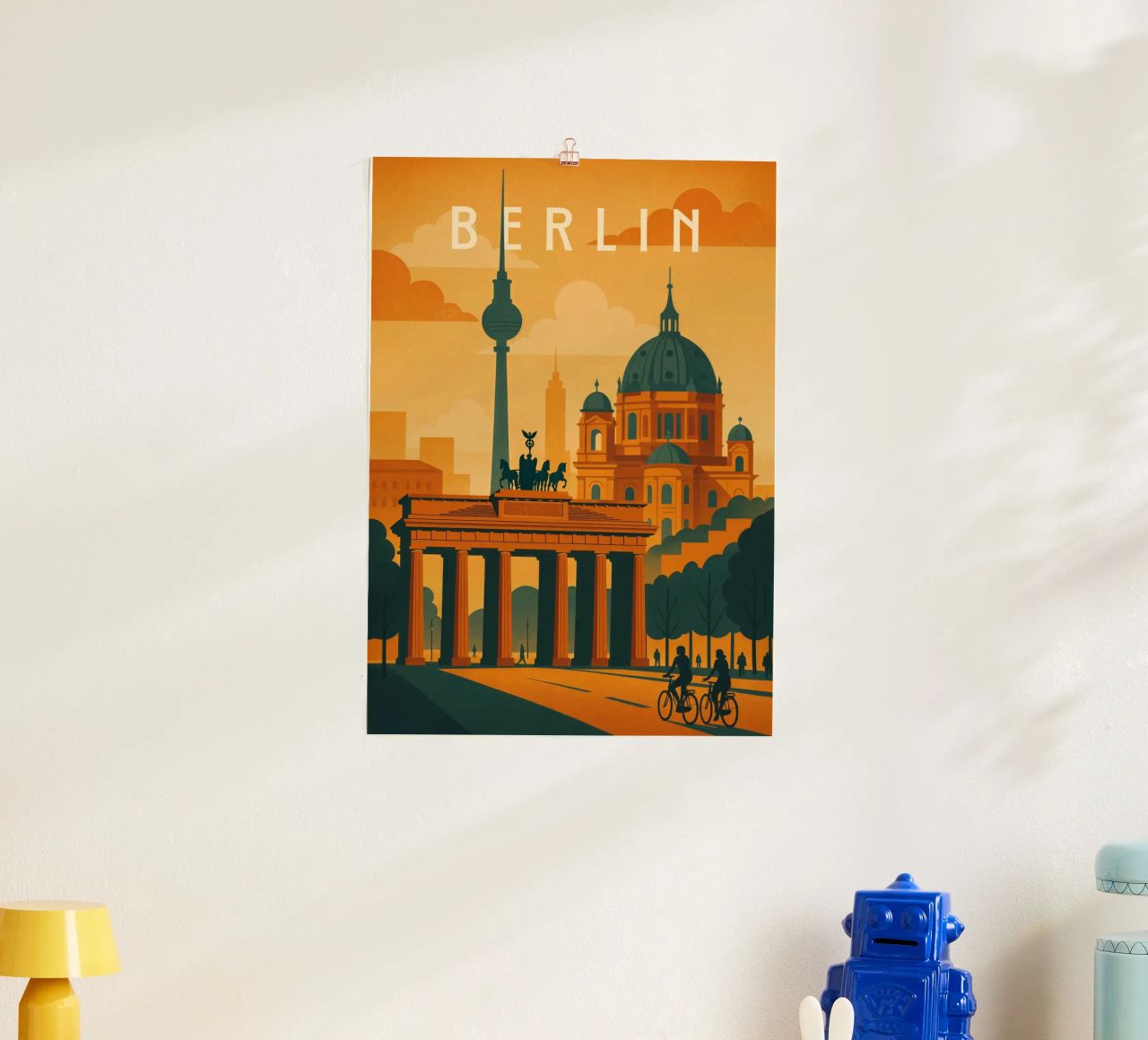 Berlin Travel Poster Germany – Historic Cityscape with Landm poster by Wanderlust