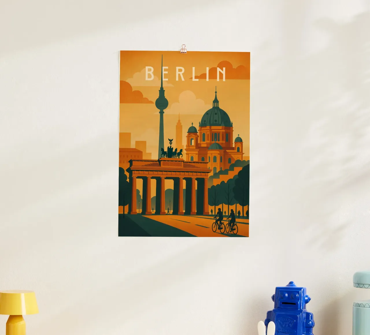 Berlin Travel Poster Germany – Historic Cityscape with Landm Poster von Wanderlust