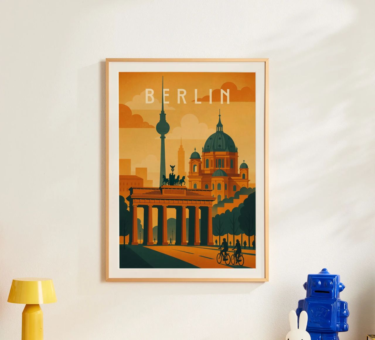 Berlin Travel Poster Germany – Historic Cityscape with Landm poster by Wanderlust