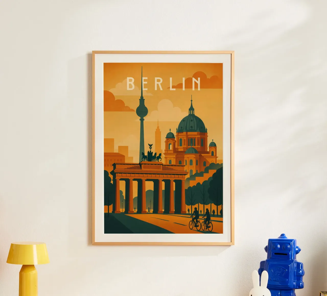 Berlin Travel Poster Germany – Historic Cityscape with Landm Poster von Wanderlust