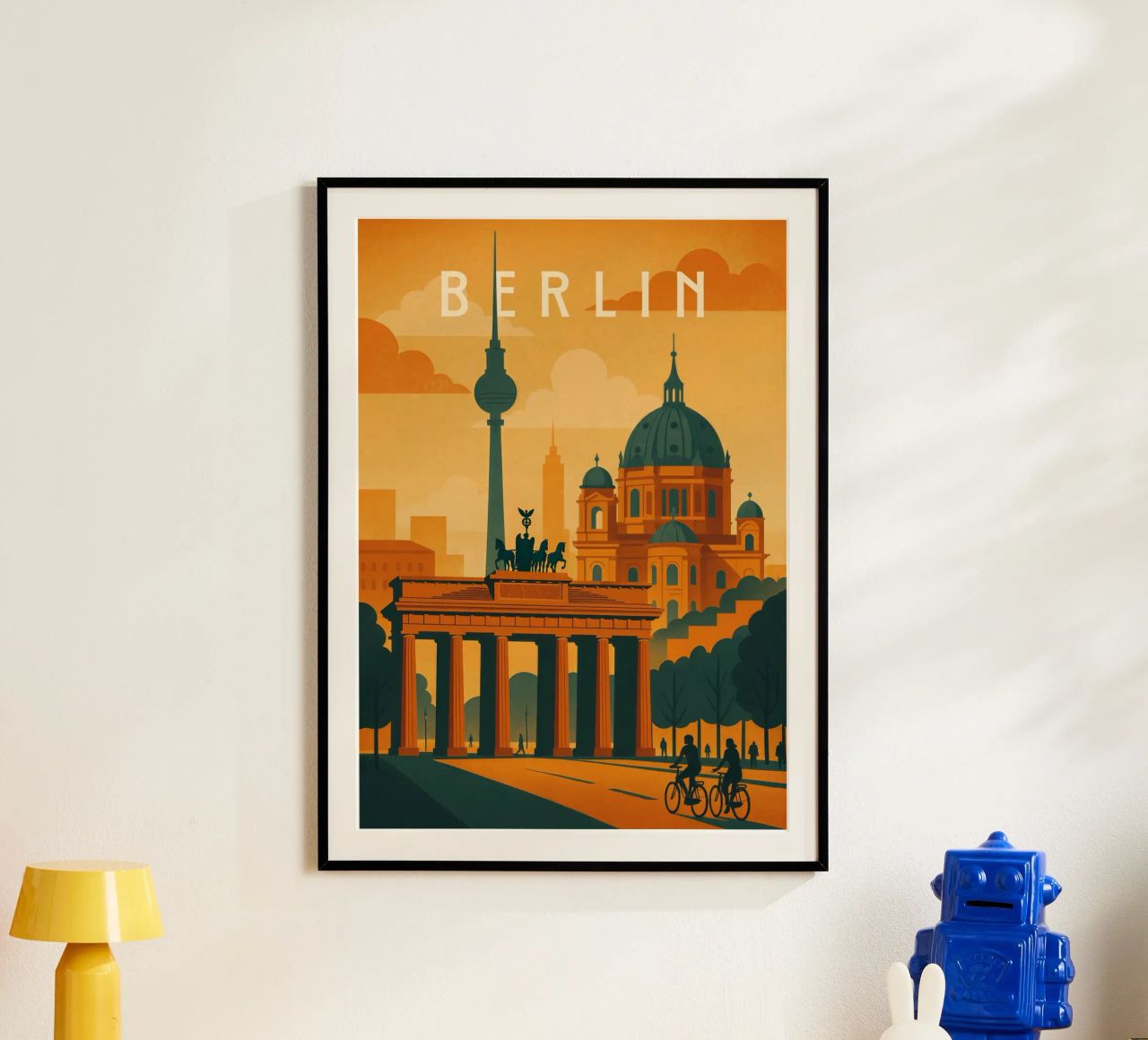 Berlin Travel Poster Germany – Historic Cityscape with Landm poster by Wanderlust