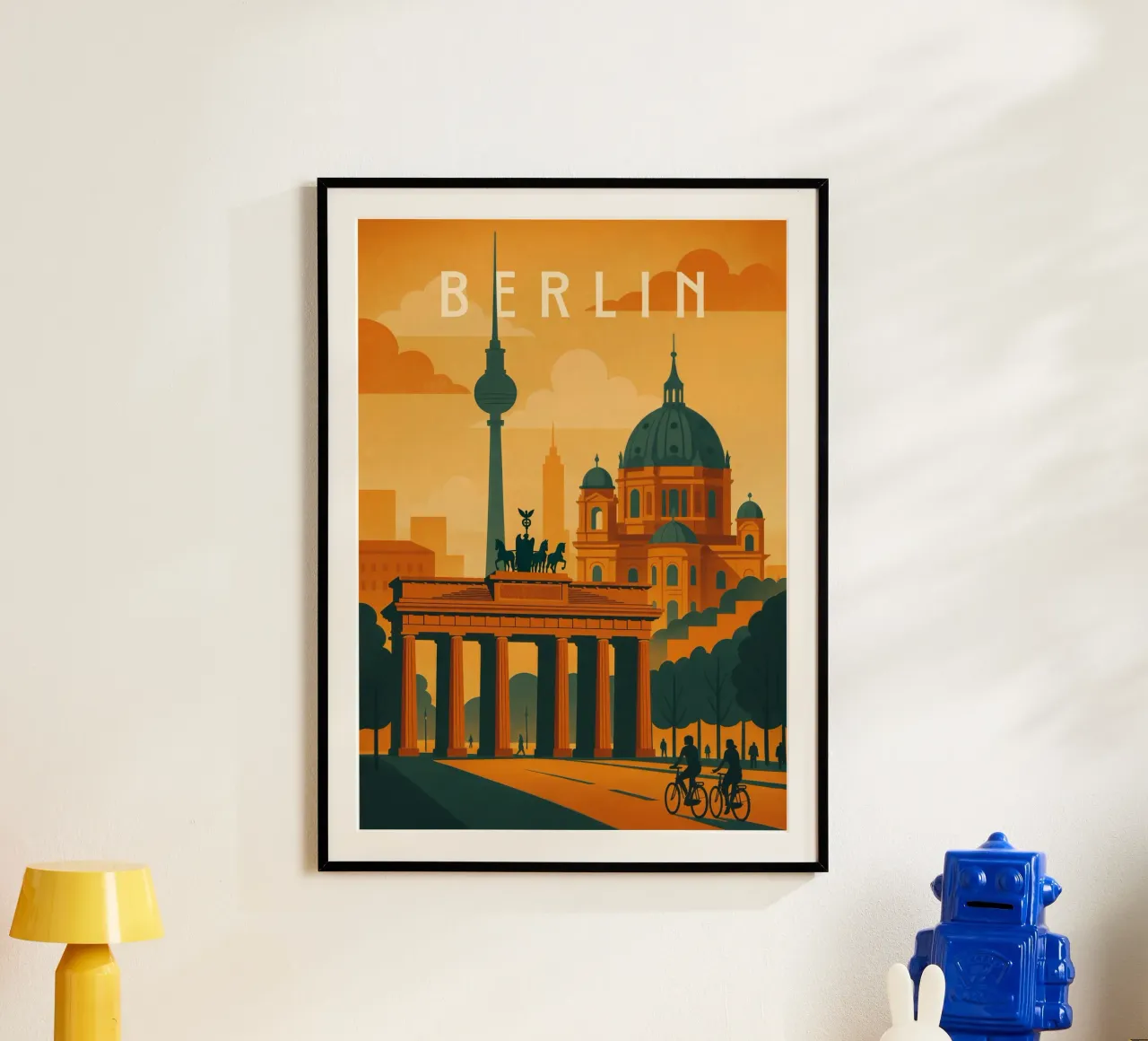 Berlin Travel Poster Germany – Historic Cityscape with Landm Poster von Wanderlust