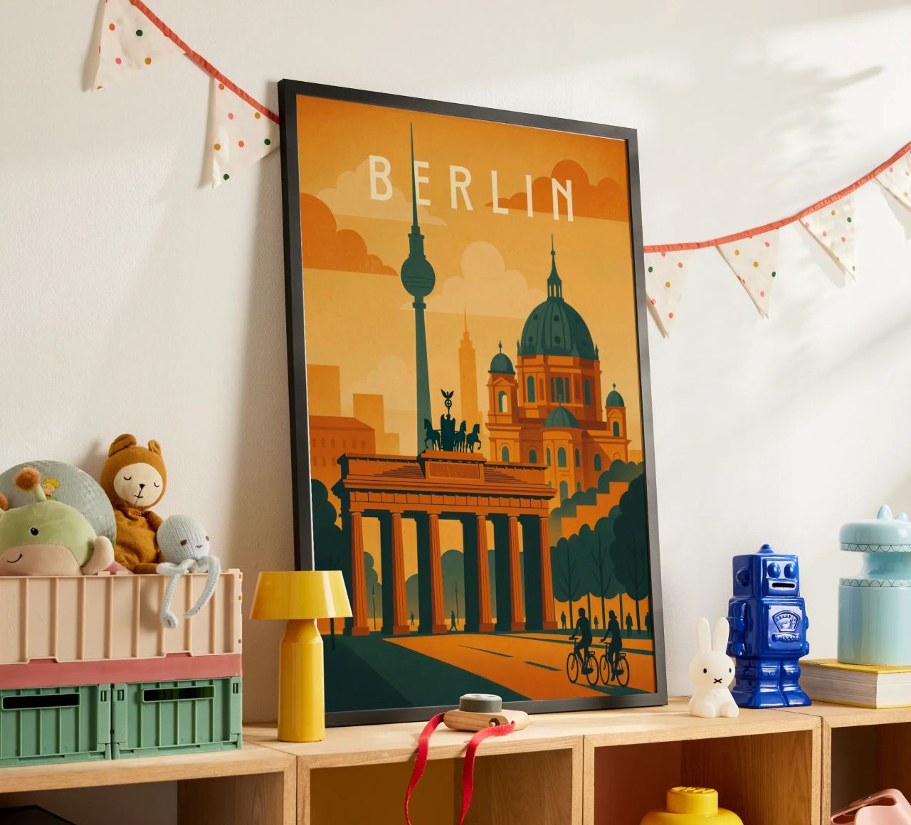 Berlin Travel Poster Germany – Historic Cityscape with Landm poster by Wanderlust
