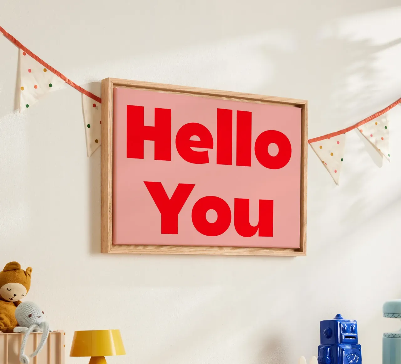 Hello You tela con Cornice a cassetta da Rose Beck Art