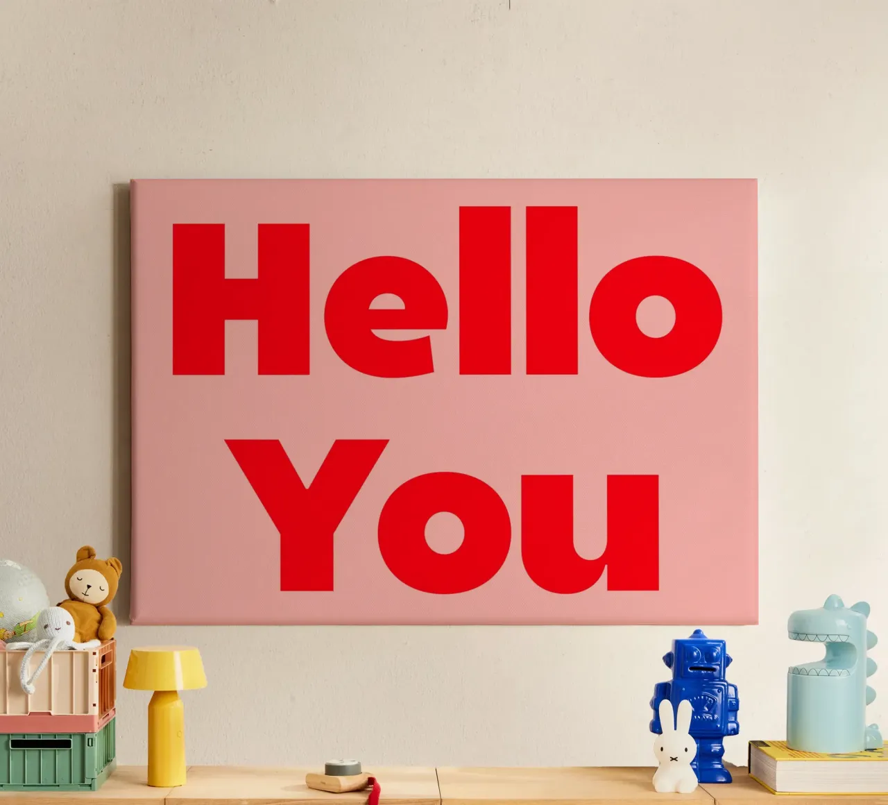 Hello You tela con Cornice a cassetta da Rose Beck Art