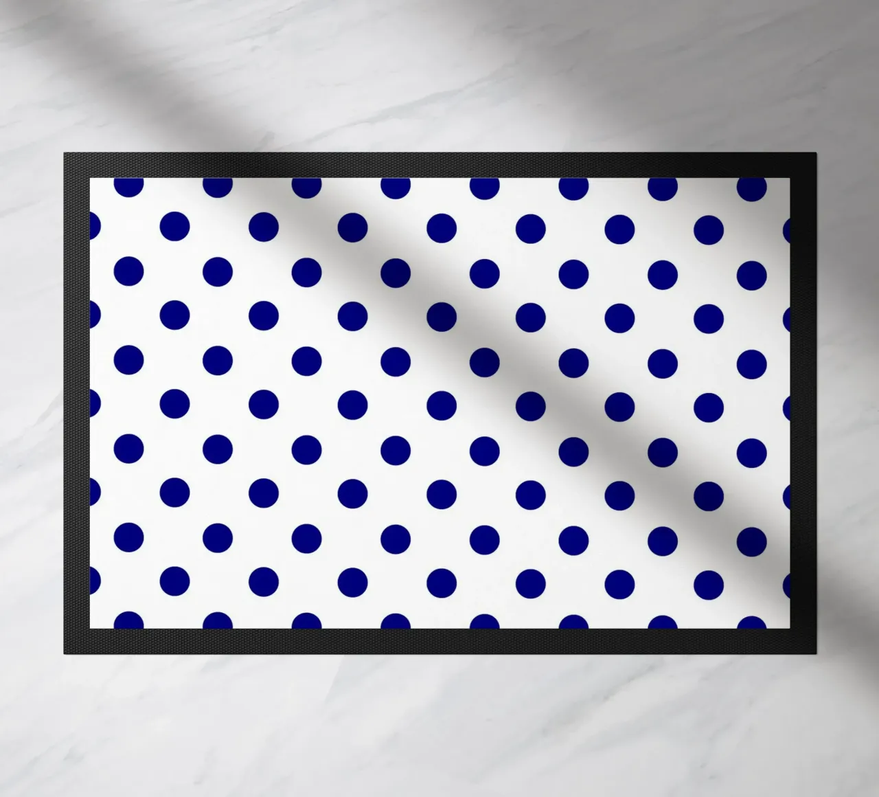 Motivo a pois bianchi e blu navy zerbino da Shark Printables