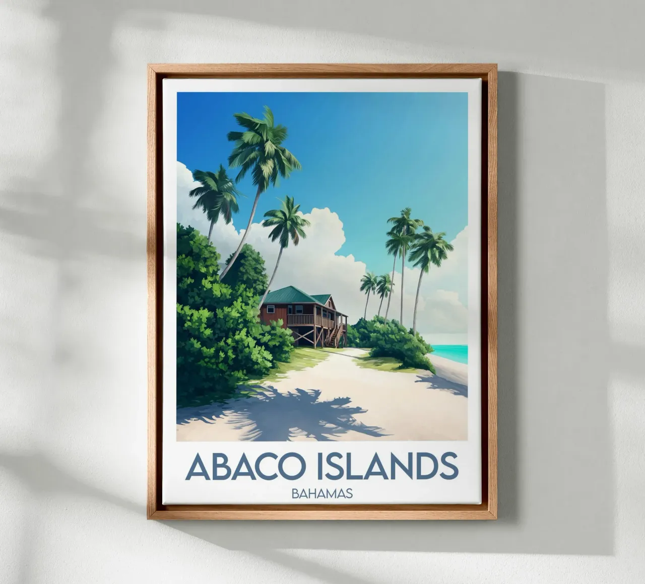 Affiche Abaco Islands tela con Cornice a cassetta da Frame the World
