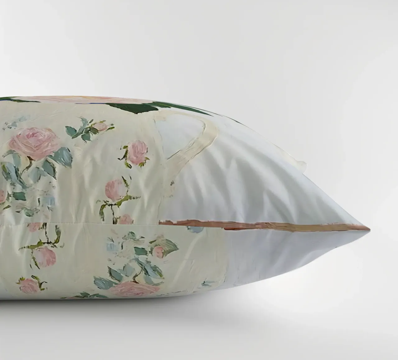 Rose in vaso, fiori, poster floreale, pittura d'epoca cuscino da Little Lila