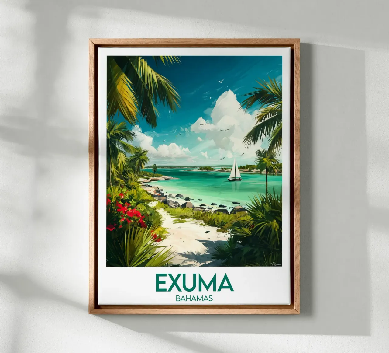 Exuma affiche canvas met Baklijst van Frame the World