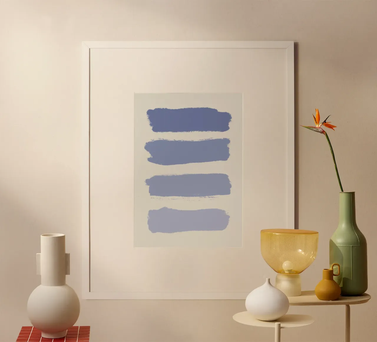 Sfumature di blu. poster con telaio in plastica da Sixmai