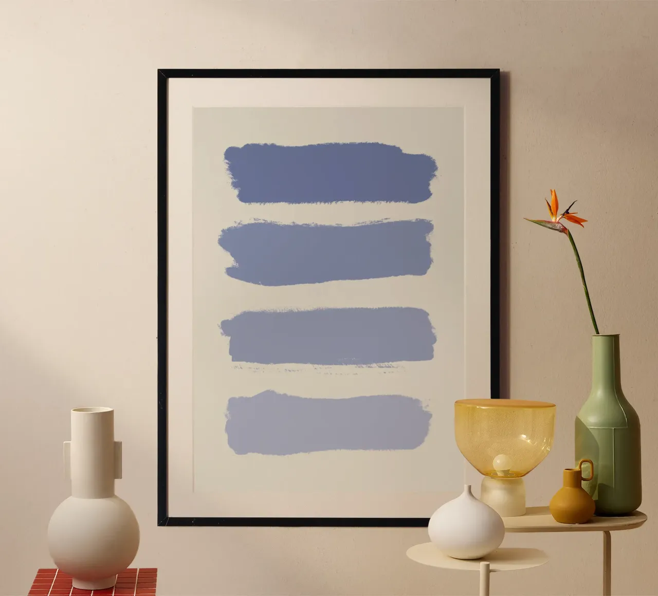 Sfumature di blu. poster con telaio in plastica da Sixmai
