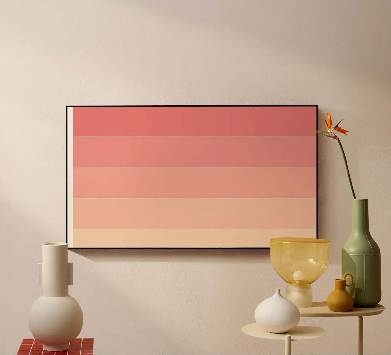 Rosa Streifen-Muster Acryl-Glas von Shark Printables