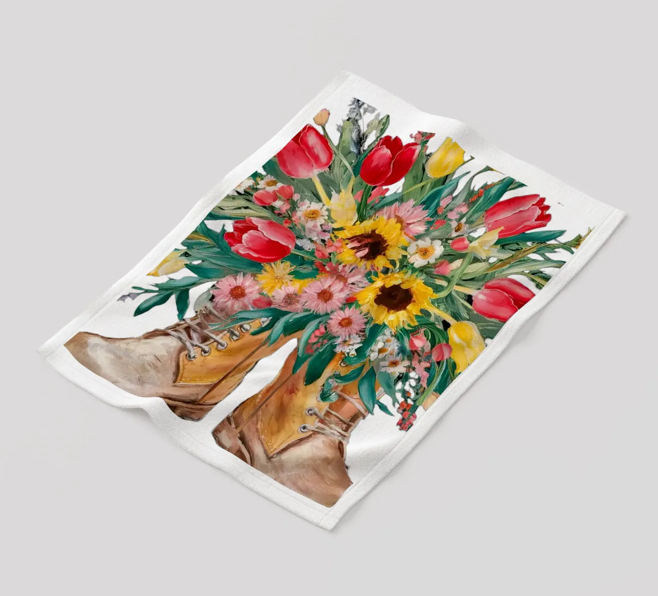 Stivali con fiori coperta in pile da dinem