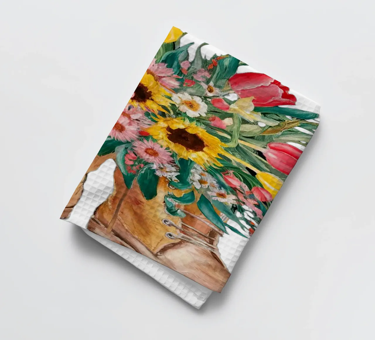 Stivali con fiori canovaccio da cucina da dinem