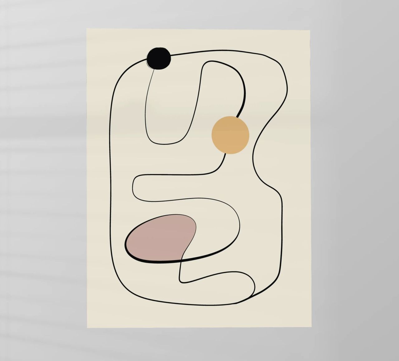 Minimal graceful line art abstract 21 pellicola backlit da Little Dean