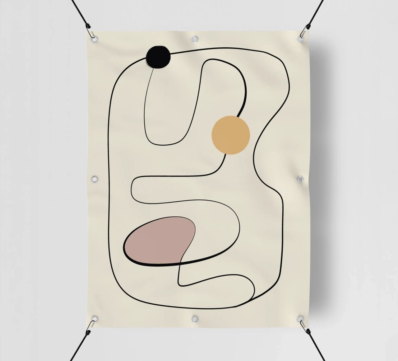 Minimal graceful line art abstract 21 telo in pvc da Little Dean