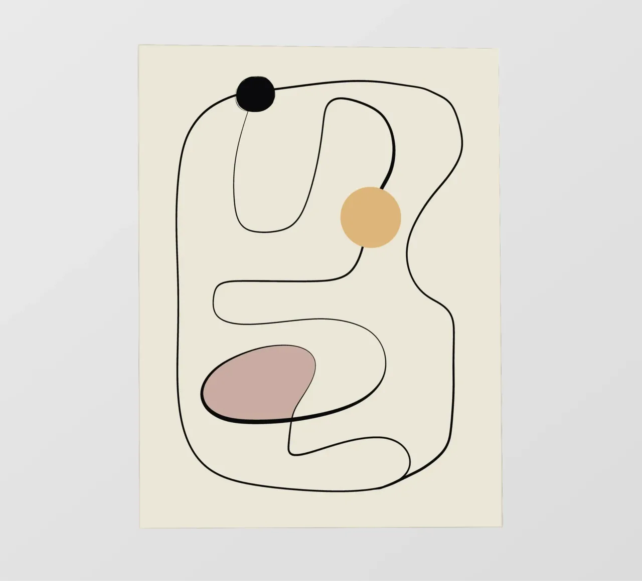 Minimal graceful line art abstract 21 telo in pvc da Little Dean