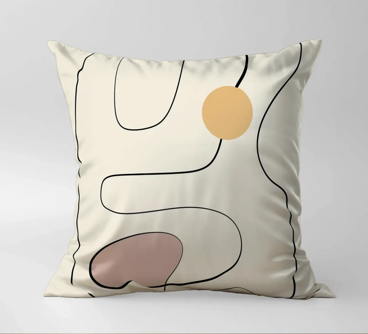 Minimal graceful line art abstract 21 cuscino da Little Dean