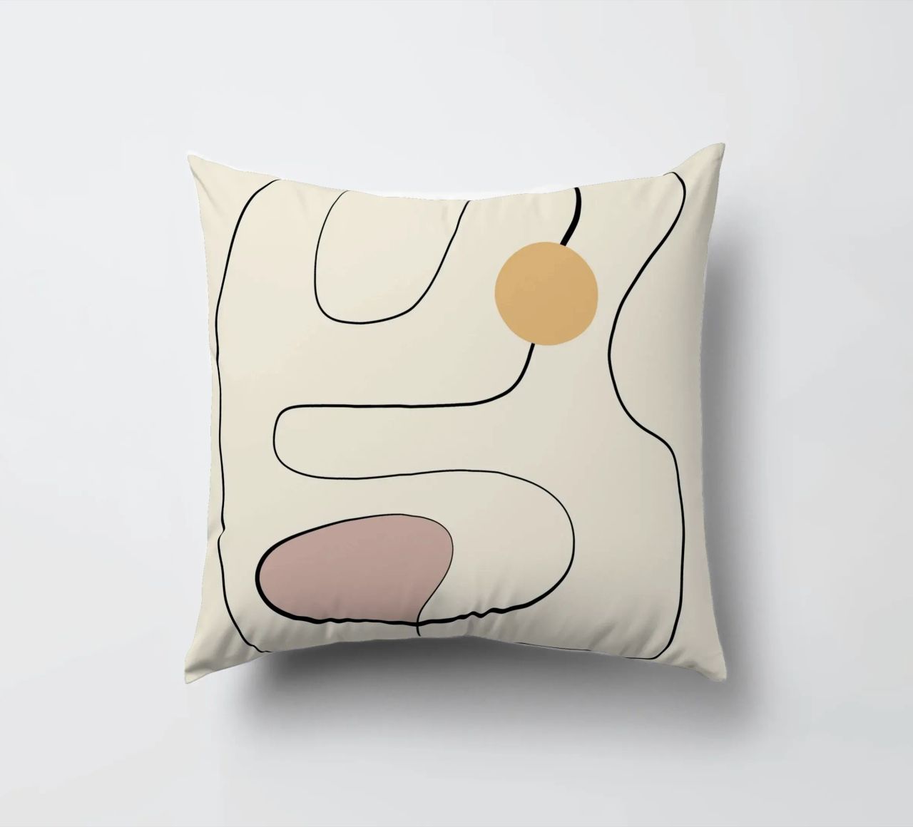 Minimal graceful line art abstract 21 decorative cushion by Little Dean