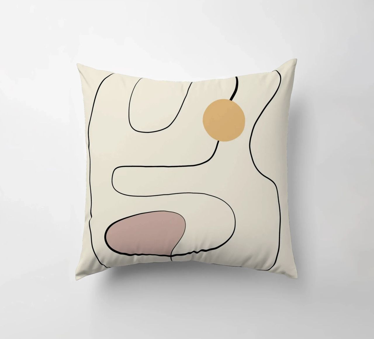 Minimal graceful line art abstract 21 decorative cushion by Little Dean