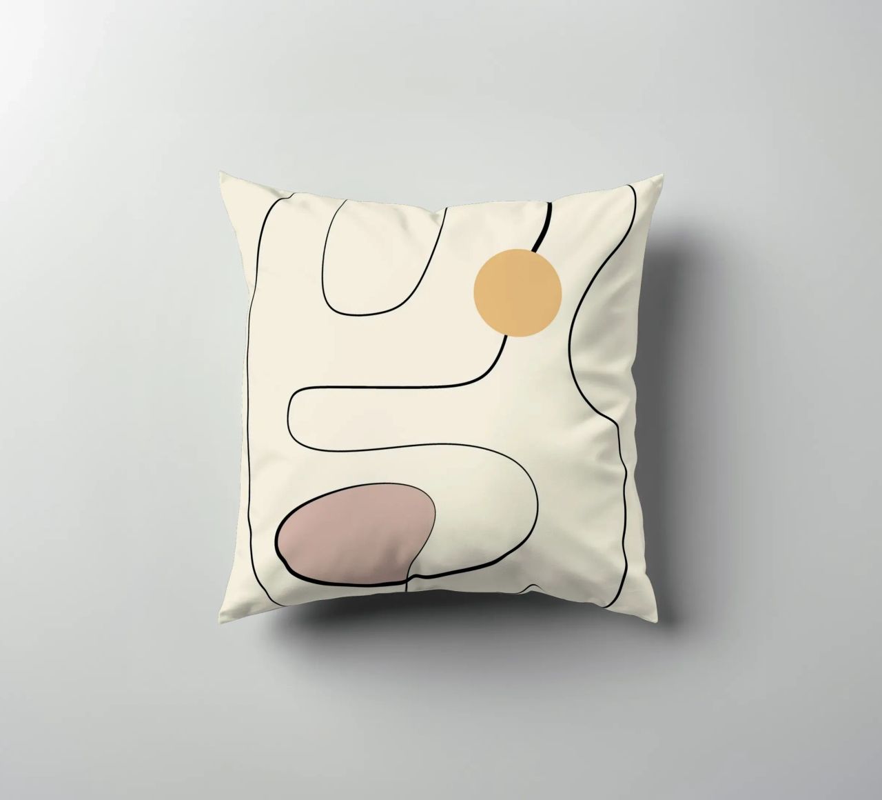 Minimal graceful line art abstract 21 decorative cushion by Little Dean